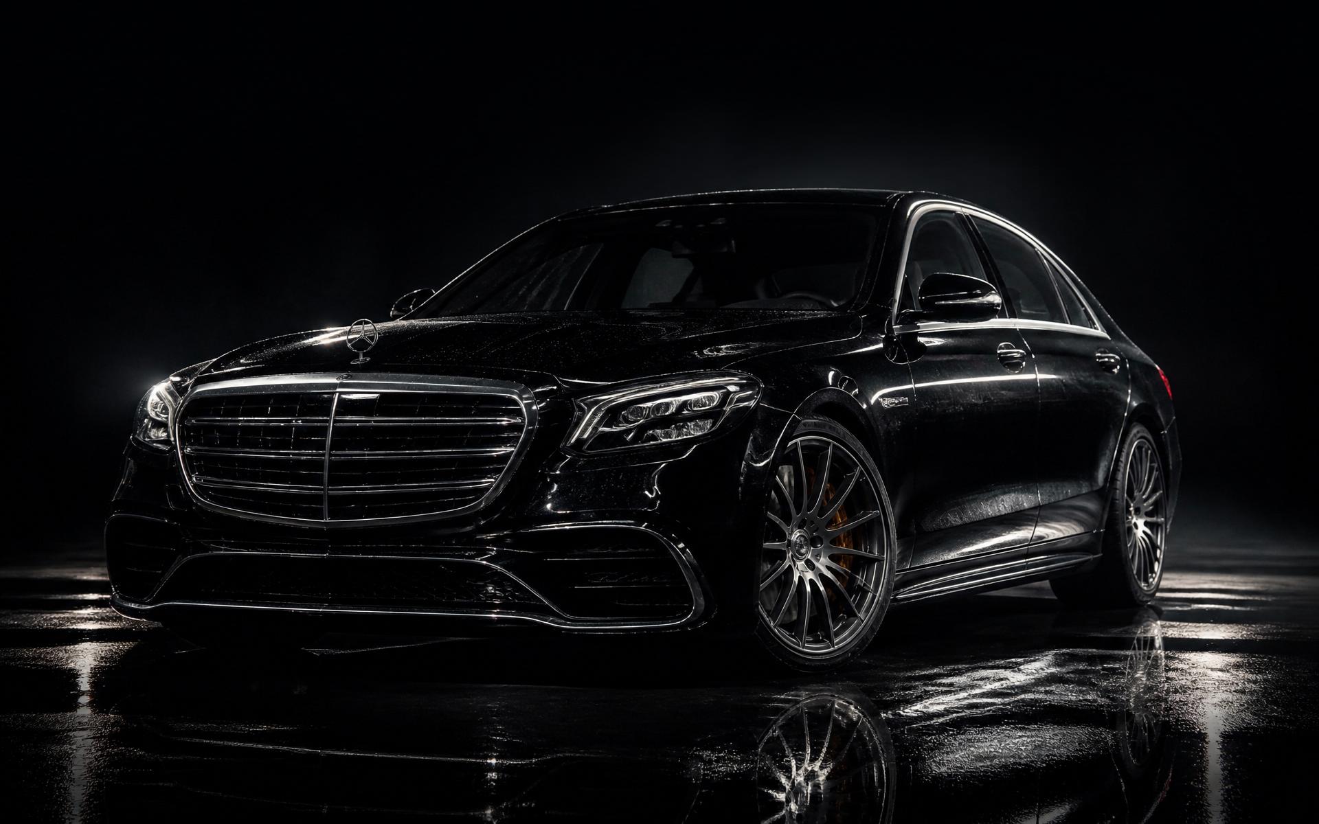 Black luxury car exterior